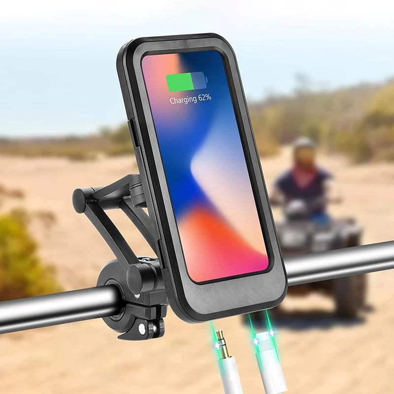 Maliben Bike Phone Mount with Power Bank — 15W, Waterproof