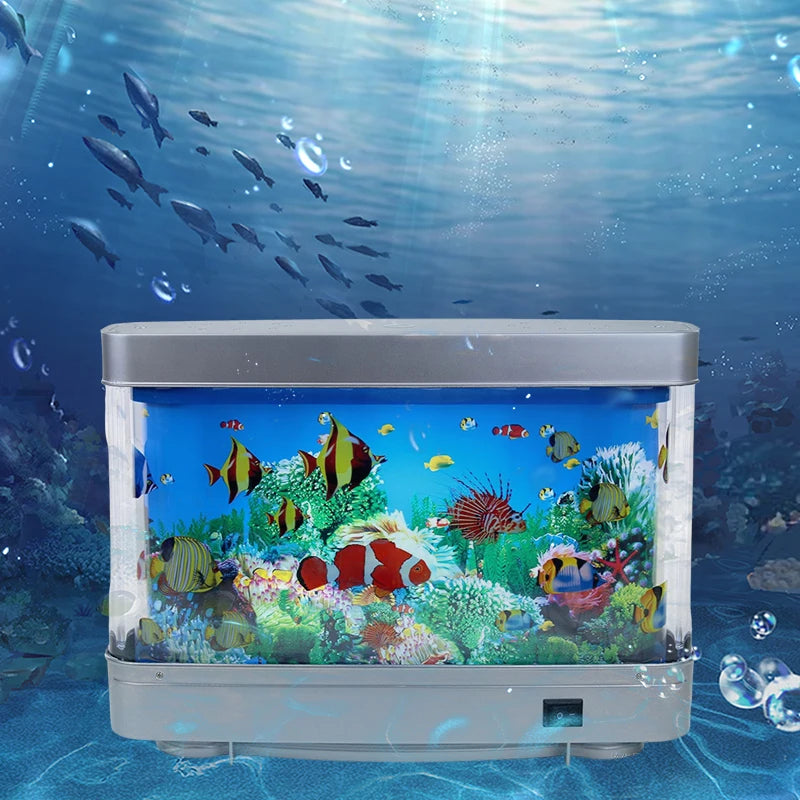 Maliben | Virtual Ocean Desk Fish Tank With Led Night Light