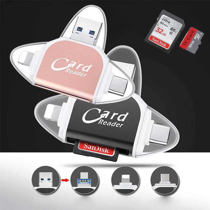 Maliben | 4-In-1 Universal Sd Tf Card Reader With Multiple Connections