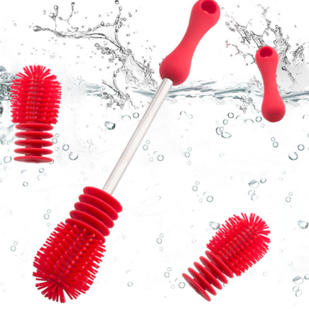 Maliben | Silicone Bottle Brush With Replaceable Head – Cleaning Brush For Baby Bottles