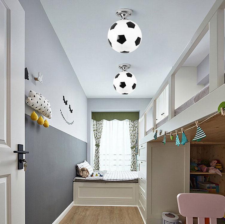 Maliben | Sportlume Creative Ceiling Light | Basketball & Football Design | Semi-Mount | Glass Lamp