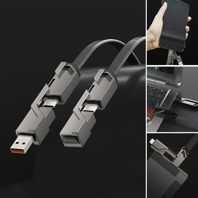 Maliben | 4-In-1 Braided Anti-Tangle Charging Cable