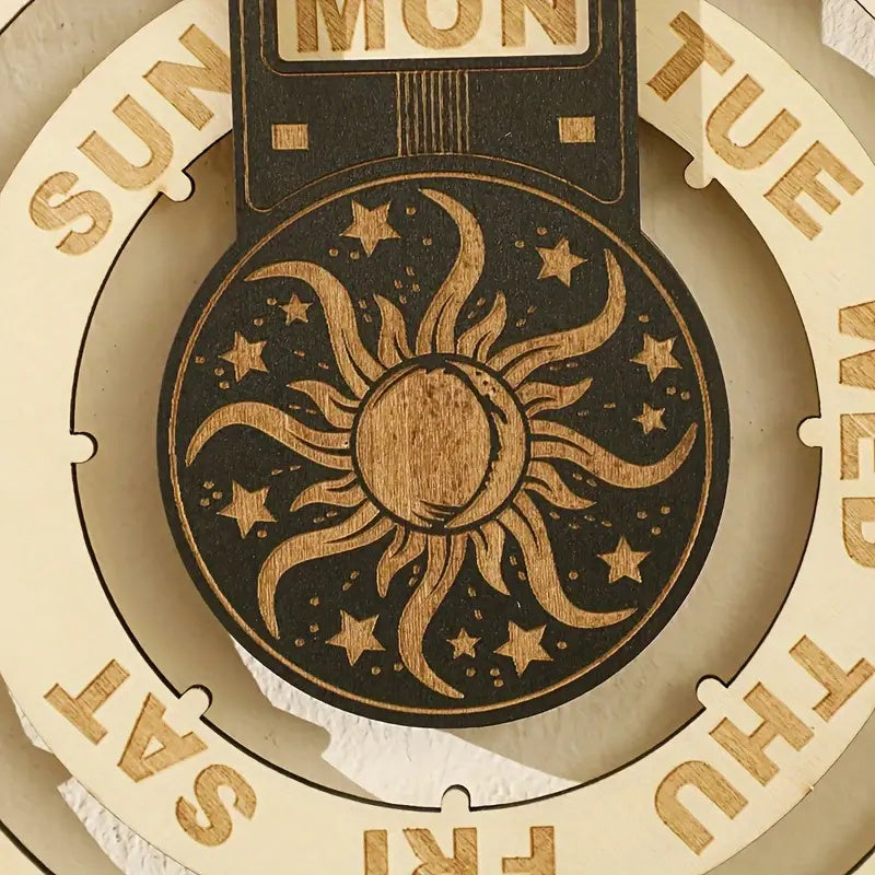 Maliben | Wooden Rotating Circular Perpetual Calendar