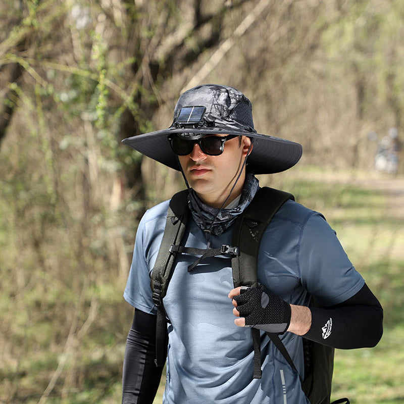 Maliben | Solar And Usb Charging Fan Outdoor Fishing Hat