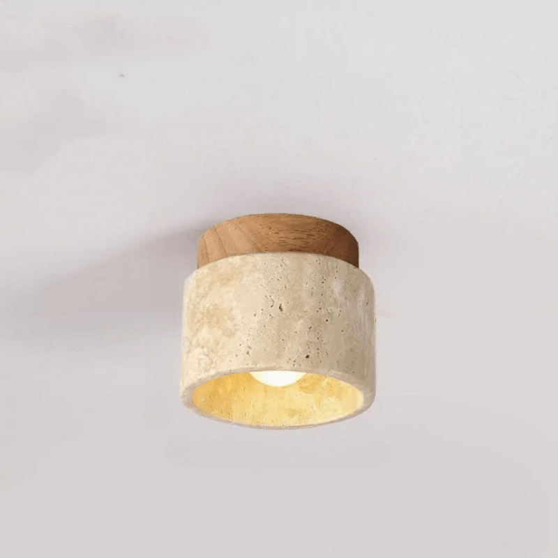 Maliben | Travertine Ceiling Light - Refined Elegance - Soft Light - Unique Design