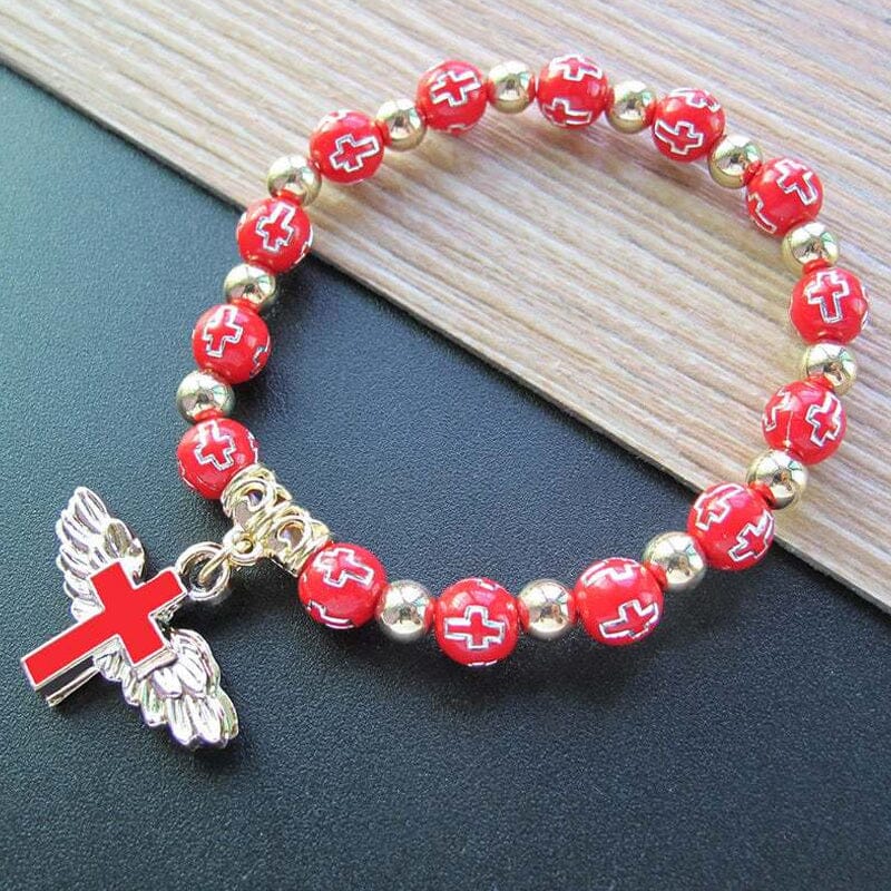 Maliben | Angel Wing Cross Bracelet