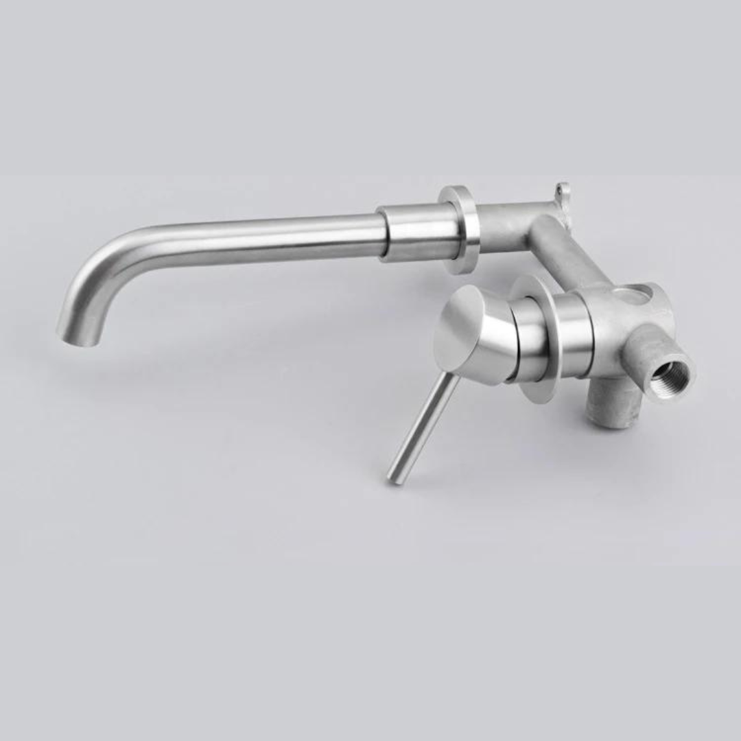 Maliben | Modern Wall-Mounted Basin Tap With Brushed Nickel Finish