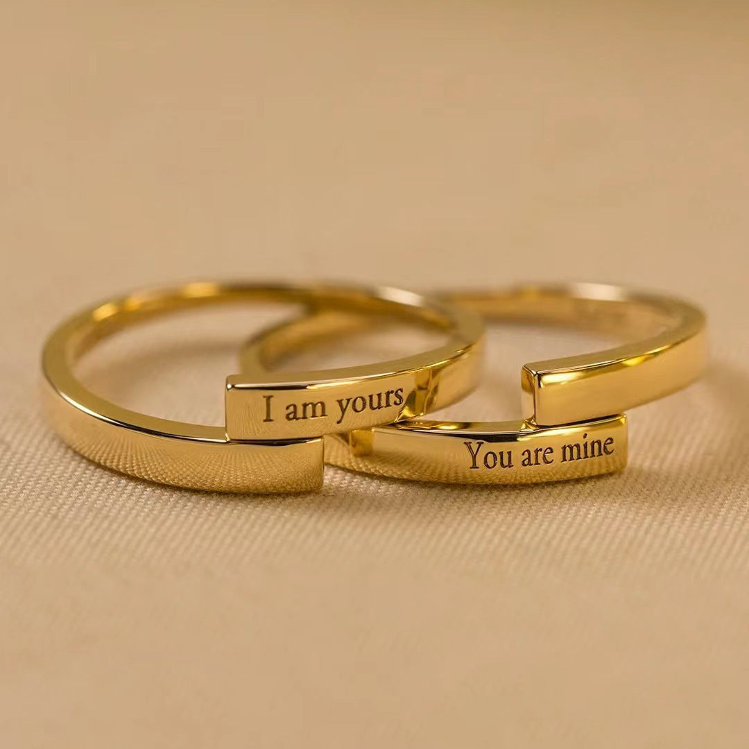 Maliben | Adjustable "I Am Yours & You Are Mine" Couples Rings Set