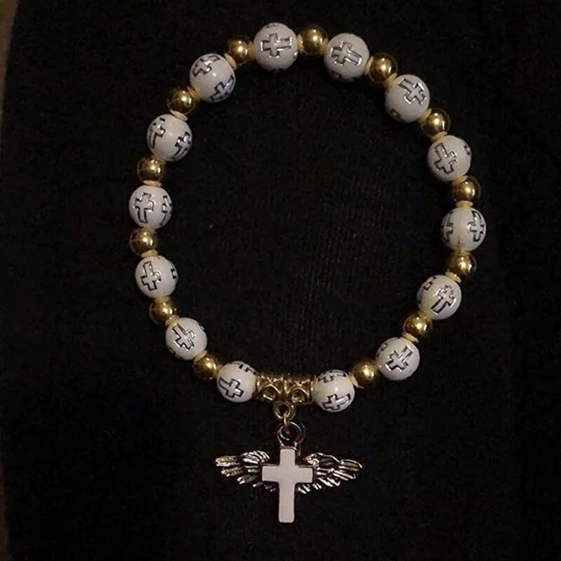 Maliben | Angel Wing Cross Bracelet