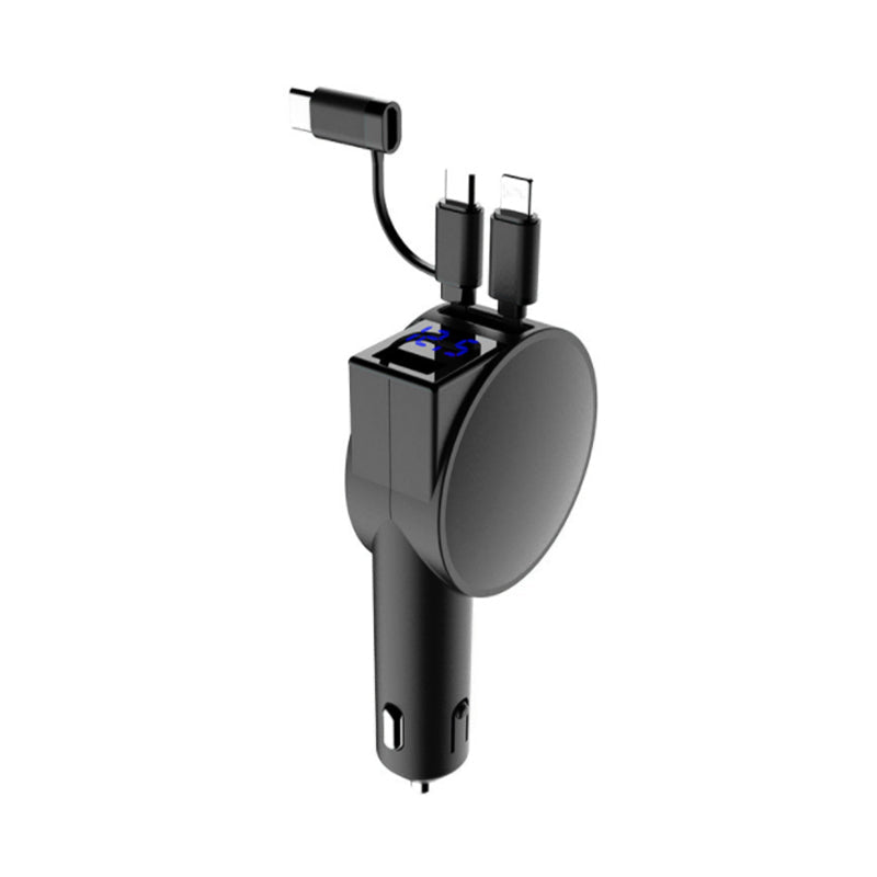 Maliben | 3-In-1 Retractable Quick Charge Car Adapter