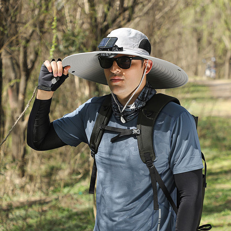 Maliben | Solar And Usb Charging Fan Outdoor Fishing Hat