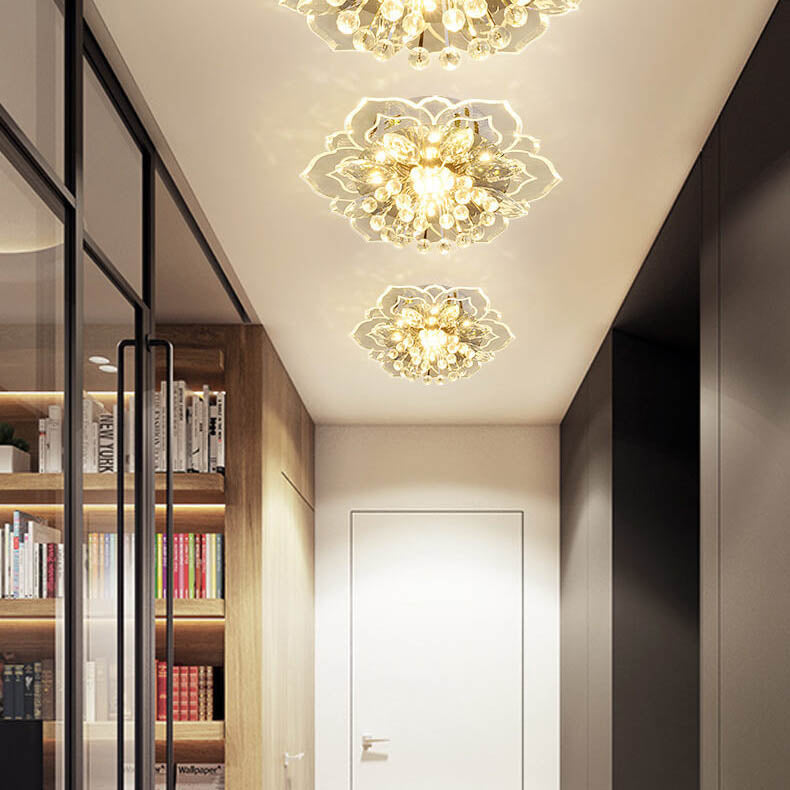 Maliben Glowpetal | Led Crystal Ceiling Light | Flower Shaped, Rgb Color Changing & Energy Efficient
