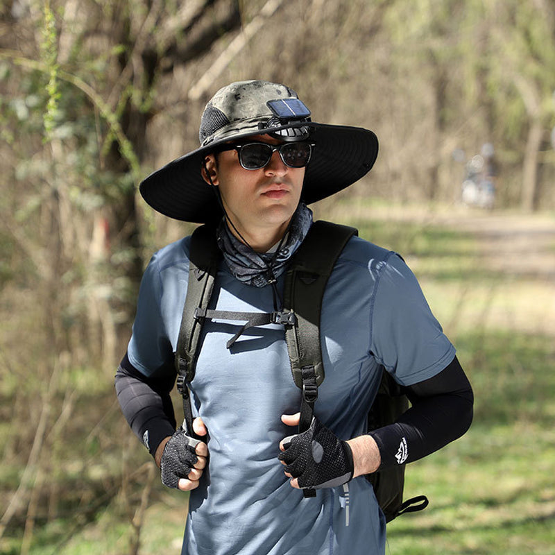 Maliben | Solar And Usb Charging Fan Outdoor Fishing Hat