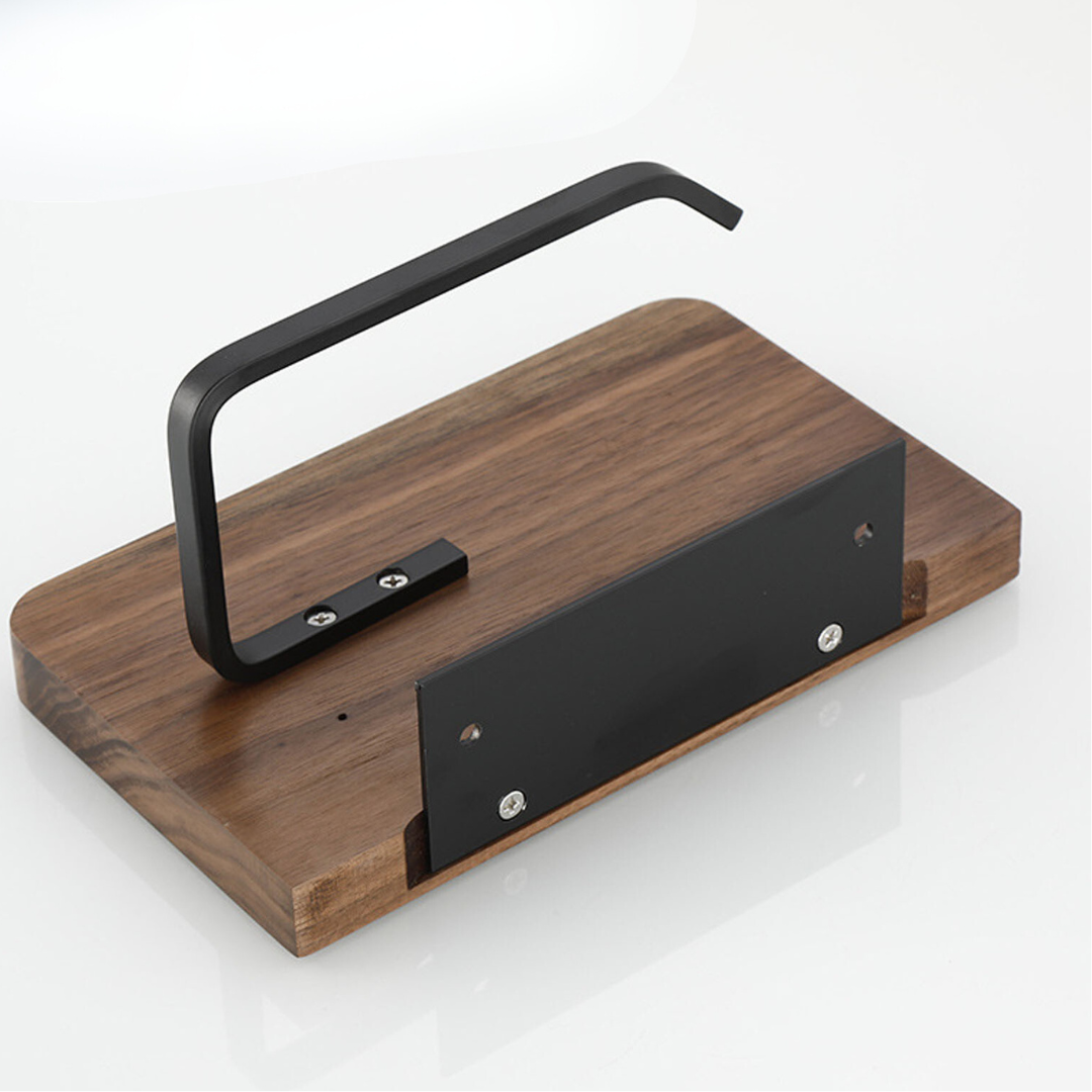 Maliben | Elegant Wall-Mounted Toilet Paper Holder - Made Of Walnut And Stainless Steel
