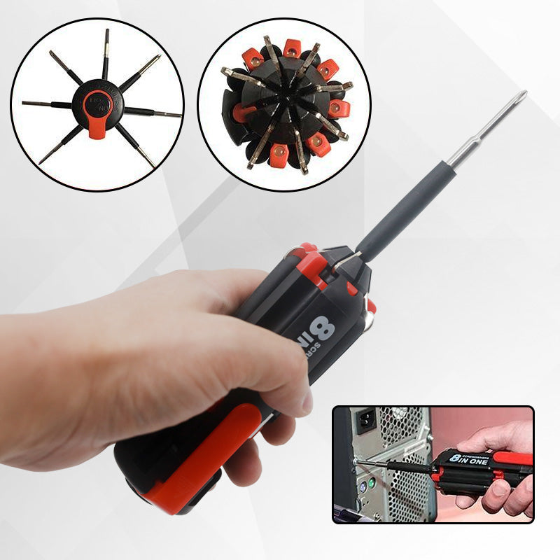 Maliben | 8-In-1 Screwdriver With Led Flashlight