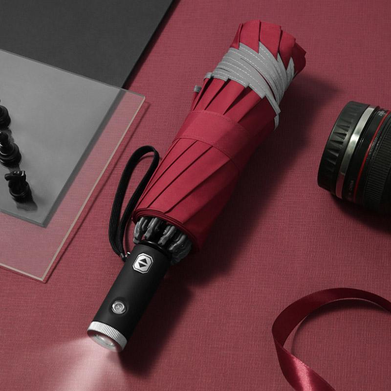 Maliben Automatic foldable umbrella with reflective edge