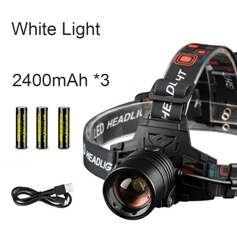 Maliben | Rechargeable Waterproof Bright Led Work Headlamp, With Zoomable Light, 3 Light Modes & Powerbank, For Camping, Hiking, Hunting, Outdoors