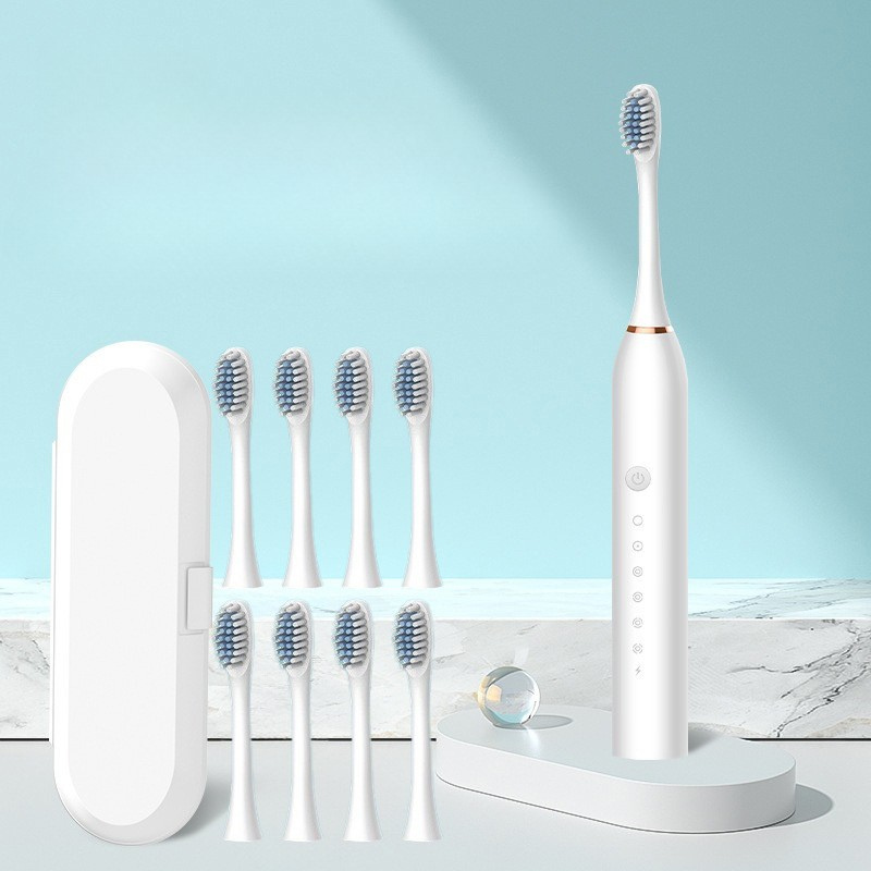 Maliben | Sonic Toothbrush Zahnoa | Ultrasonic Cleaning | Whisper Quiet & Rechargeable | 8 Replacement Brushes