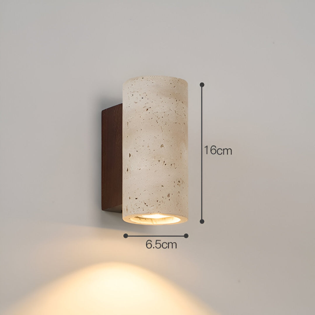 Maliben | TravertIne Wall Lamp in Japandi Tube Shape