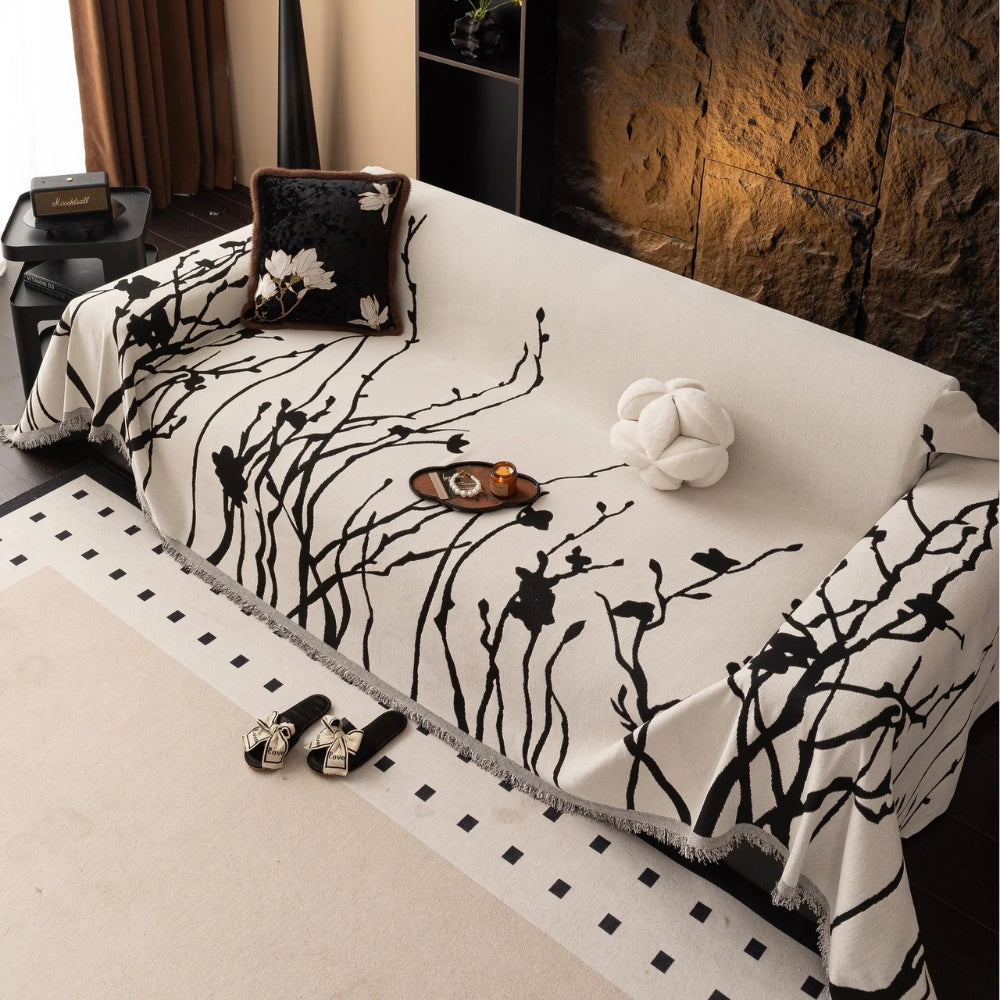 Maliben | Twilight Branches Chenille Sofa Cover