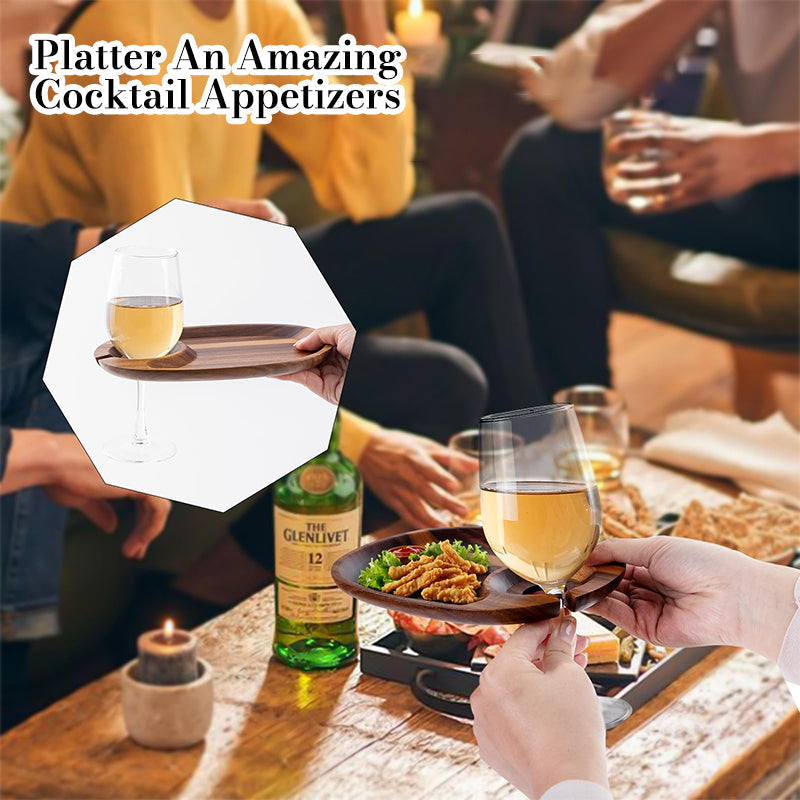 Maliben | Appetizer Plate With Wine Glass Holder