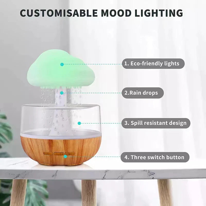 Maliben | Rain Cloud Mushroom Air Humidifier Night Lamp