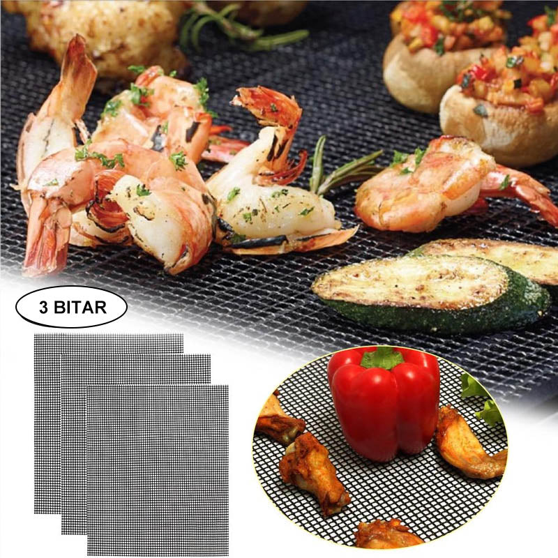 Maliben | Grillfine Bbq Grill Net / Grill Mat | Non-Stick & Reusable | Heat Resistant Up To 370 °C | For Meat, Fish & Vegetables