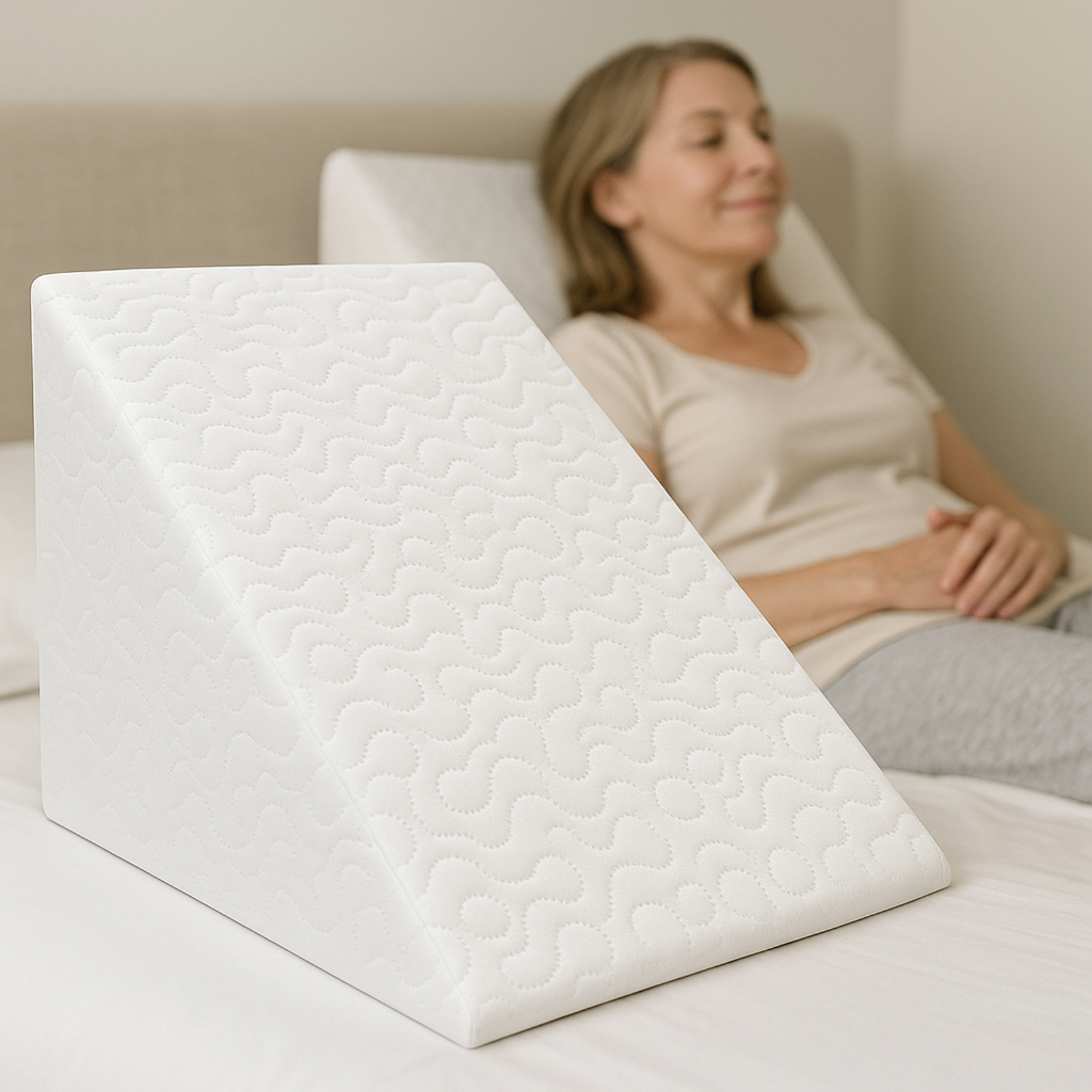 Maliben | Large Triangle Wedge Pillow | Adjustable Foam For Acid Reflux, Back Pain & Post-Surgery Recovery