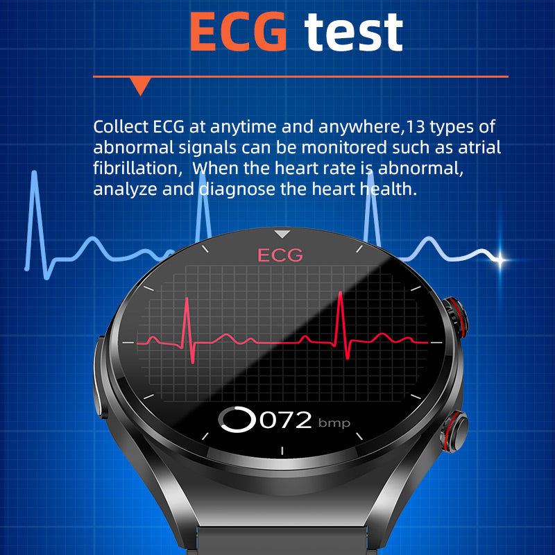 Maliben | One-Click Blood Sugar|Blood Glucose Blood Pressure Ecg|Ecg Hrv Heart Rate Monitor Health Smart Watch