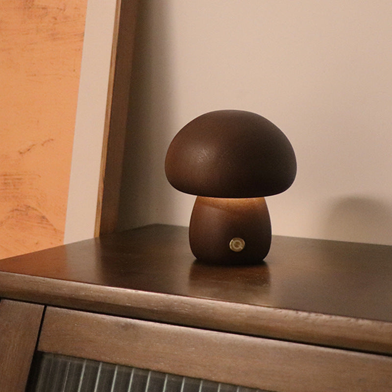 Maliben | Mushroomlight - Wireless Wooden Mushroom Led Night Light