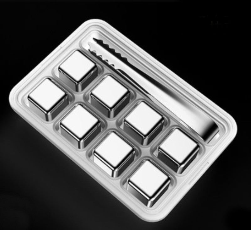 Maliben | Reusable 304 Stainless Steel Ice Cubes, With 3-Minute Rapid Cooling And Portable Storage Box, Without Diluting The Taste, For Drinks, Coffee, Wine And More