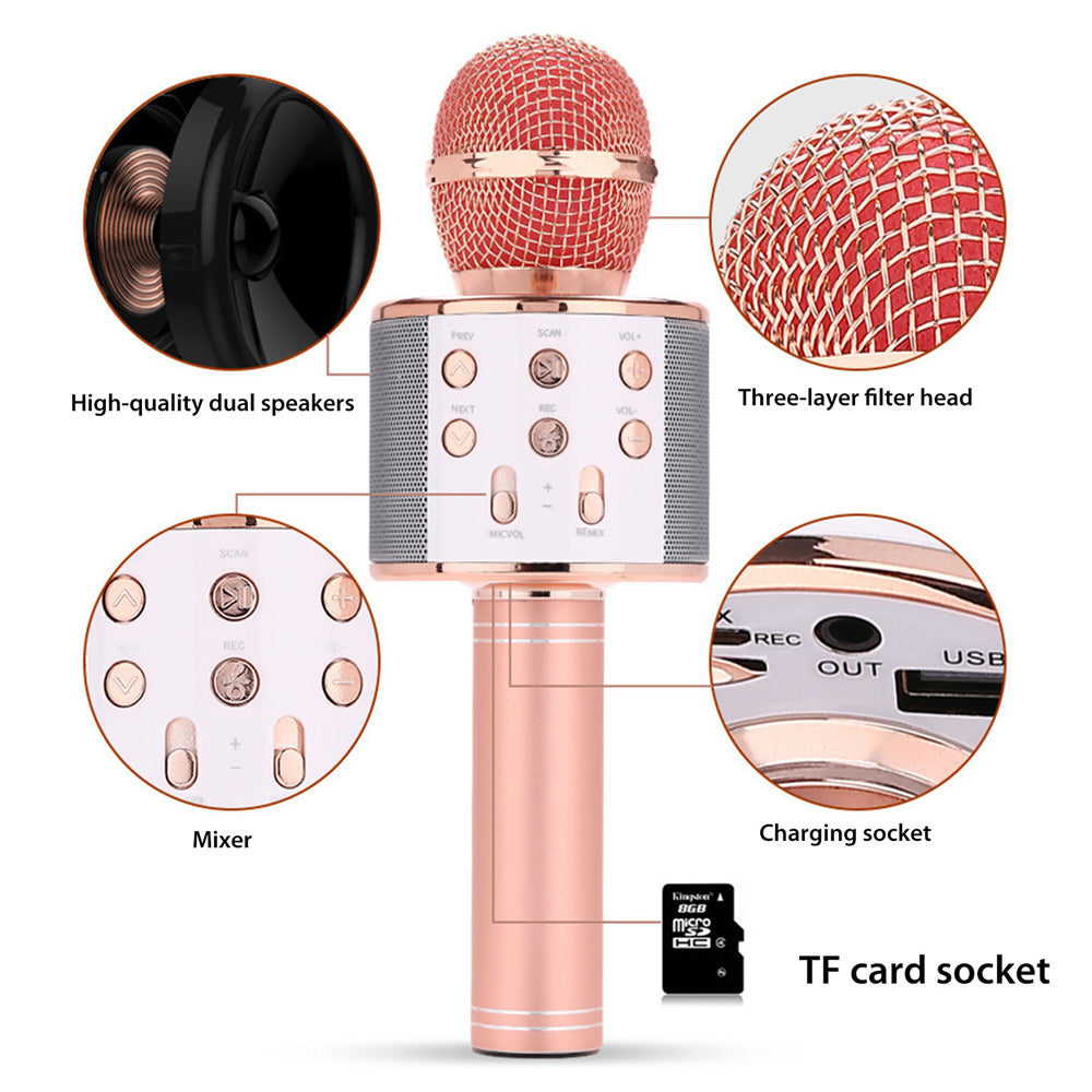 Maliben Rechargeable wireless Bluetooth karaoke microphone
