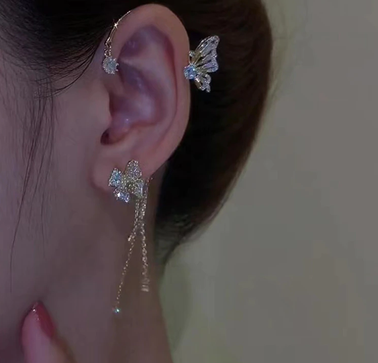 Maliben | Butterfly Flower Tassel Ear Clip