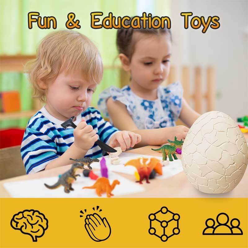 Maliben | Dinodig | Exciting Discovery Fun - Large Digging Eggs With Dinosaur Figures For Children