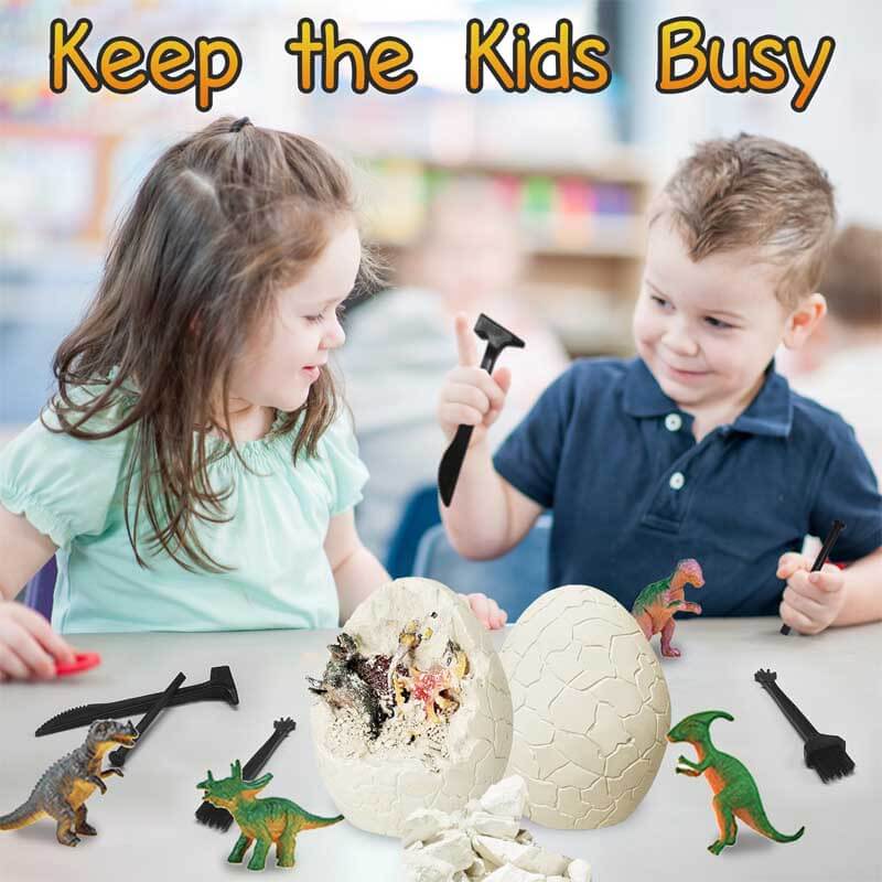 Maliben | Dinodig | Exciting Discovery Fun - Large Digging Eggs With Dinosaur Figures For Children