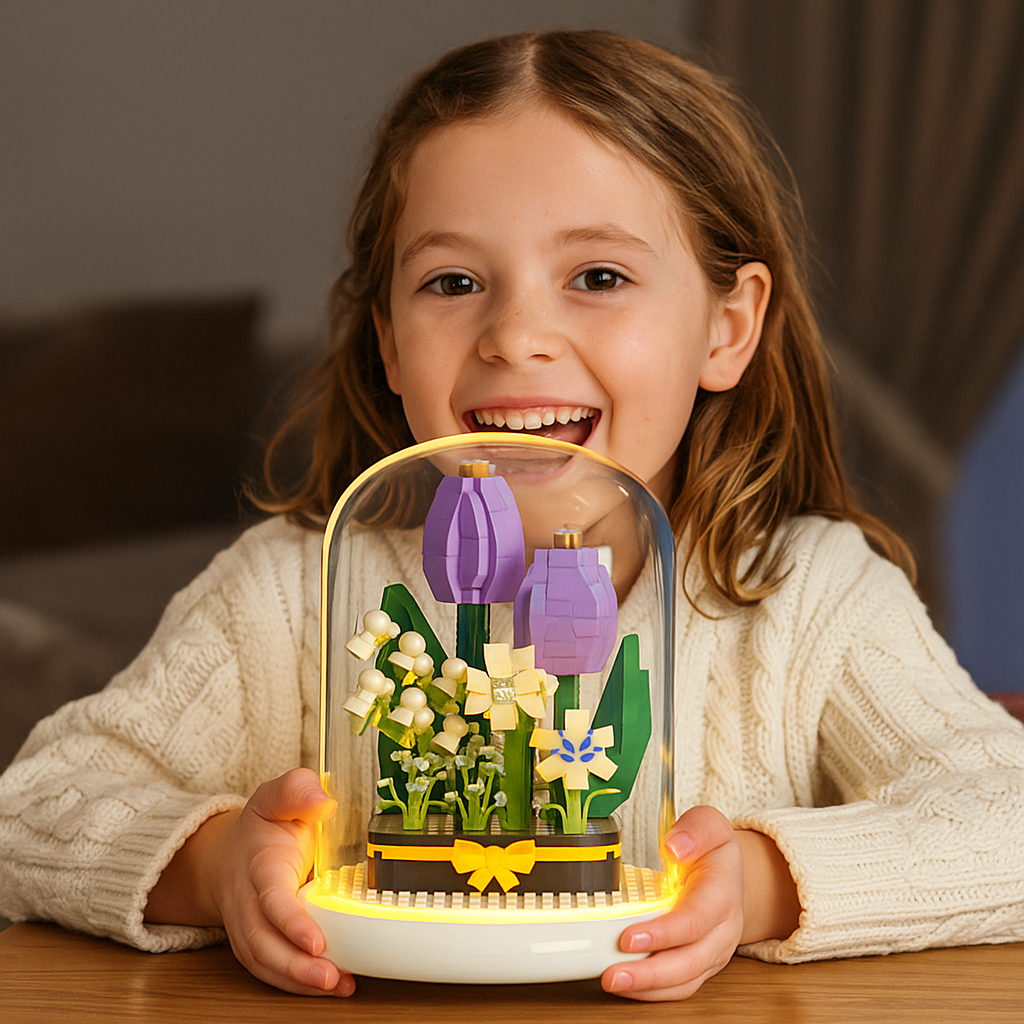 MAliben | Elegant BuildIng Block Flower in a Glass