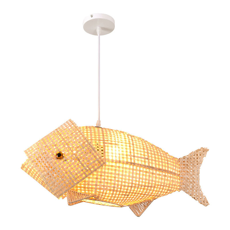 Maliben | Waveglow Pendant Light - Elegant Wood Asian Pendant Light