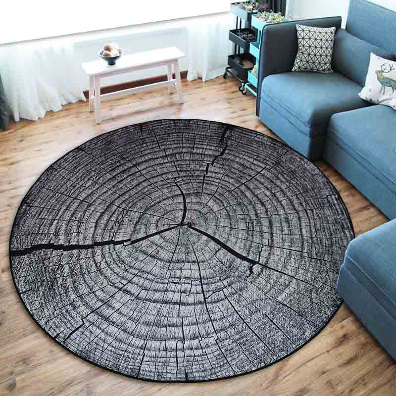 Maliben | Multicolor 3d Tree Rings Carpet Polypropylene Contemporary Carpet Washable Non-Slip Back Animal-Friendly Carpet For Living Room