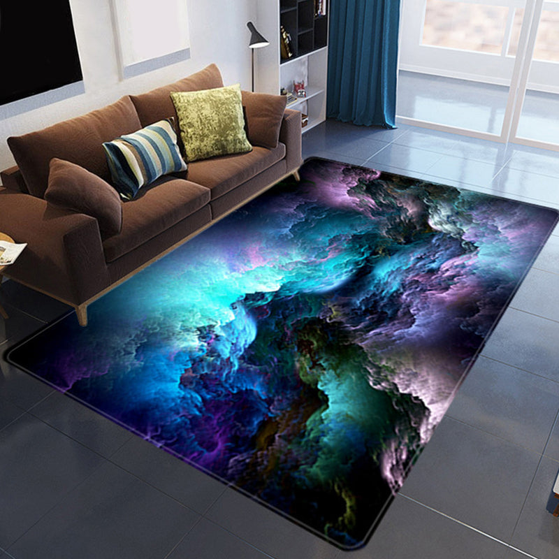 Maliben | Magnificent 3d Evening Clouds Rug Multicolor Modern Rug Synthetic Washable Stain Resistant Nonslip Back Rug For Living Room