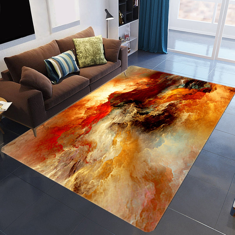 Maliben | Magnificent 3d Evening Clouds Rug Multicolor Modern Rug Synthetic Washable Stain Resistant Nonslip Back Rug For Living Room