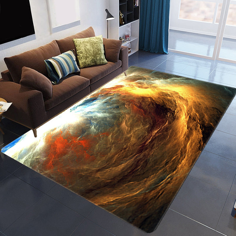 Maliben | Magnificent 3d Evening Clouds Rug Multicolor Modern Rug Synthetic Washable Stain Resistant Nonslip Back Rug For Living Room