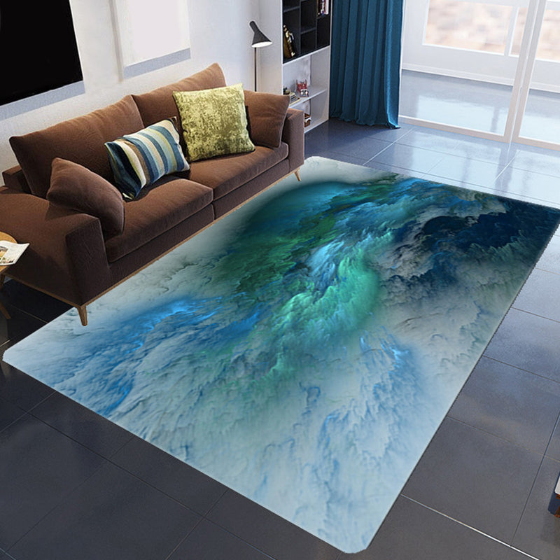 Maliben | Magnificent 3d Evening Clouds Rug Multicolor Modern Rug Synthetic Washable Stain Resistant Nonslip Back Rug For Living Room