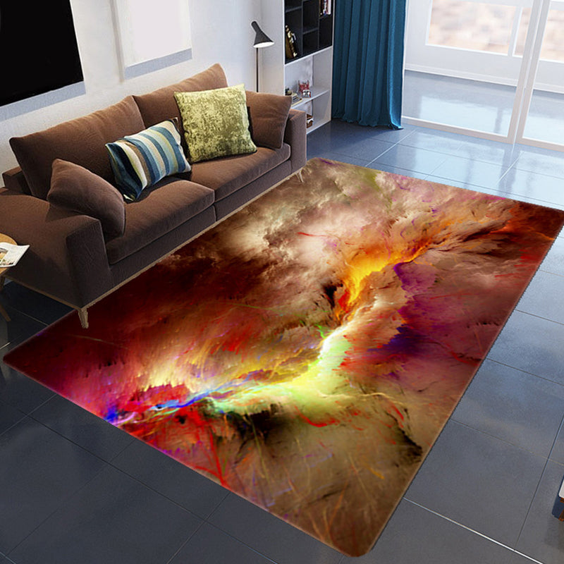 Maliben | Magnificent 3d Evening Clouds Rug Multicolor Modern Rug Synthetic Washable Stain Resistant Nonslip Back Rug For Living Room