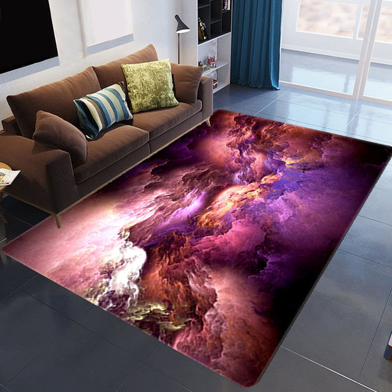 Maliben | Magnificent 3d Evening Clouds Rug Multicolor Modern Rug Synthetic Washable Stain Resistant Nonslip Back Rug For Living Room