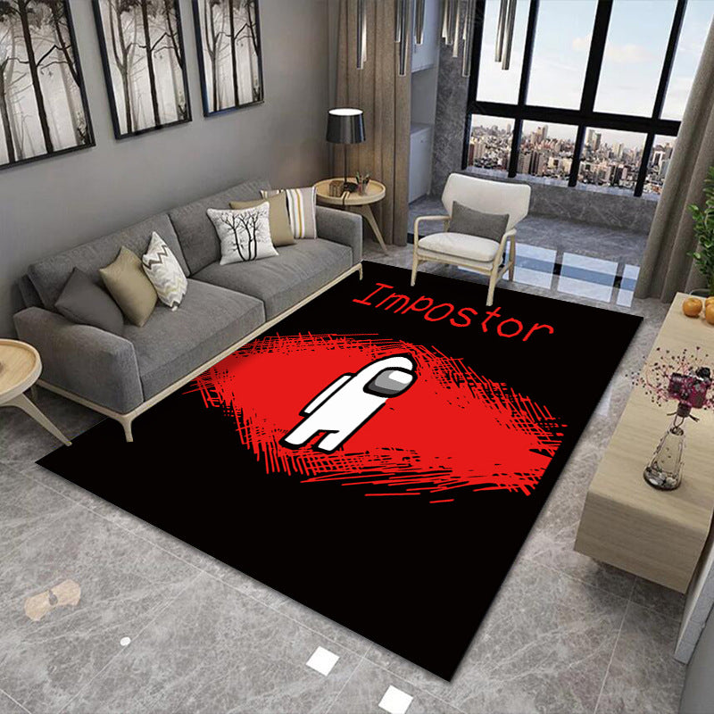 Maliben | Modern Brain Deception 3d Carpet Black Synthetic Area Rug Machine Washable Stain Resistant Non-Slip Rug For Living Room