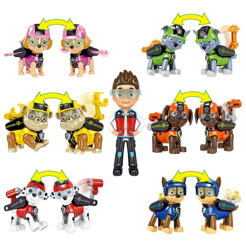 Maliben | Paw Patrol Fun Toy Playset – Complete Rescue Team Action Figures With Vehicle
