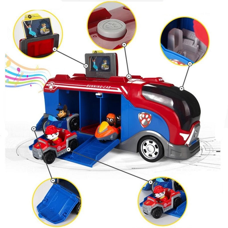 Maliben | Paw Patrol Fun Toy Playset – Complete Rescue Team Action Figures With Vehicle