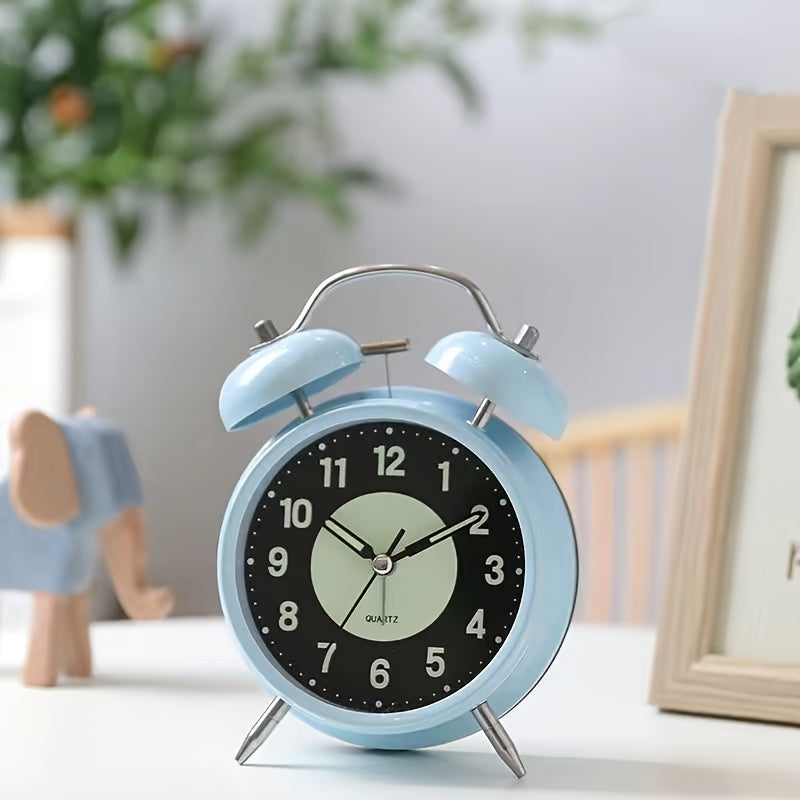 Maliben | LuminousTime - Elegant Metal Alarm Clock with Gentle Lighting for Peaceful Mornings and Nights