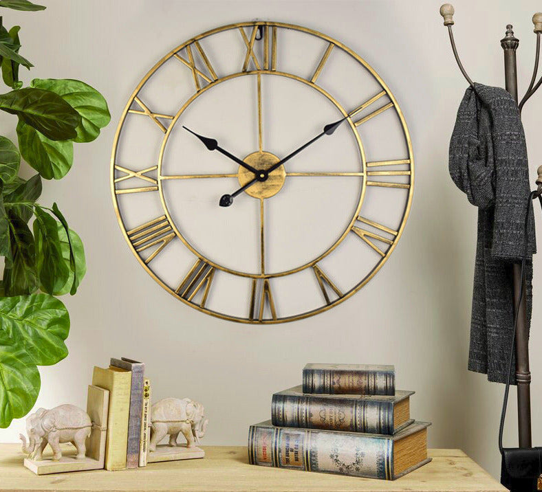 Maliben | Vintage Iron Large Retro Wall Clock