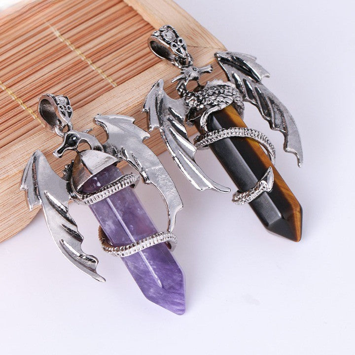 Maliben | Bohemian Style Natural Mystic Gemstone Dragon Necklace